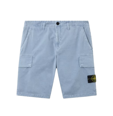 STONE ISLAND Pantaloncini in twill spezzato elasticizzato in cotone biologico