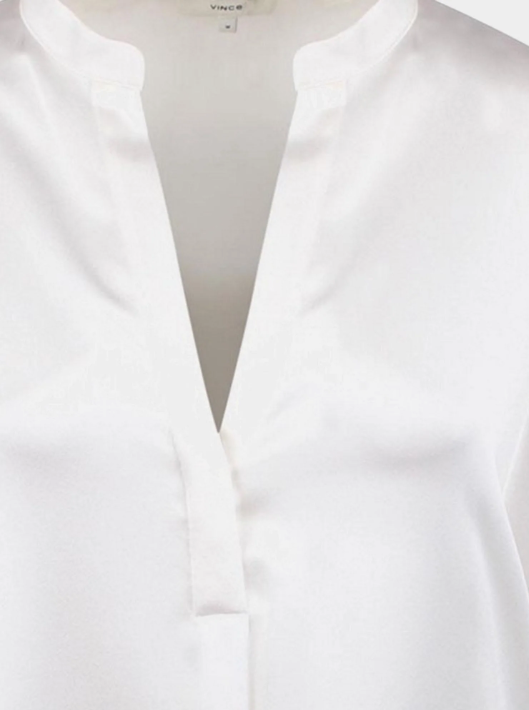 VINCE BAND COLLAR BLOUSE