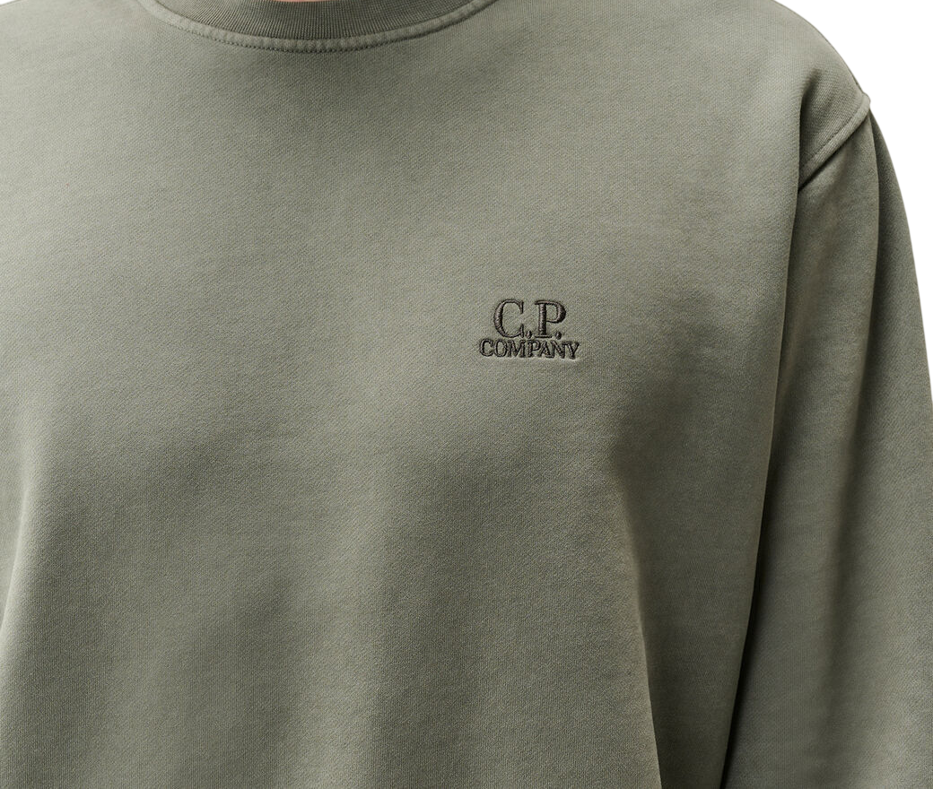 C.P. COMPANY SWEATSHIRTS CREW NECK IN BRUSHED EMERIZED DIAGONAL FLEECE