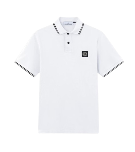 STONE ISLAND Kurzarm-Polo aus Bio-Baumwolle, Stretch-Piqué