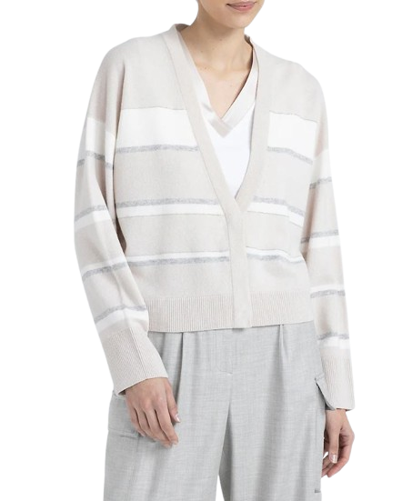 PESERICO Cardigan a righe chiare