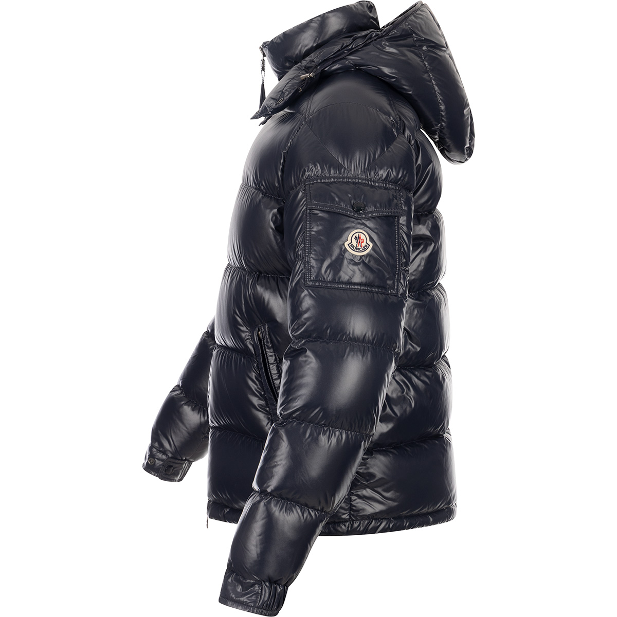 MONCLER Moncler Maya kurze Daunenjacke aus lackiertem Nylon