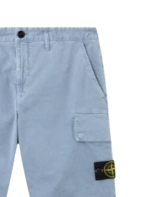 STONE ISLAND Pantaloncini in twill spezzato elasticizzato in cotone biologico