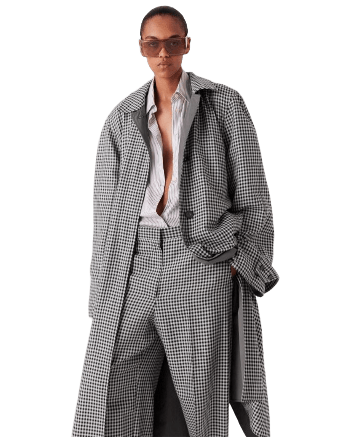 STELLA MCCARTNEY Checked Reversible Car Coat