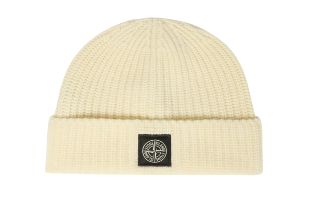 STONE ISLAND Beanie In Light Geelong Wool