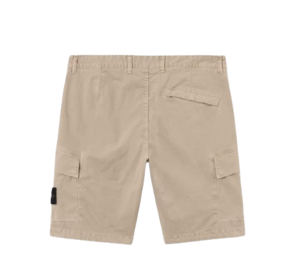 STONE ISLAND Pantaloncini in twill spezzato elasticizzato in cotone biologico