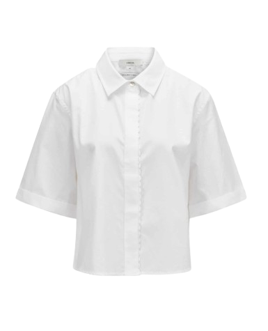 VINCE Scallop Detail S/S Shirt