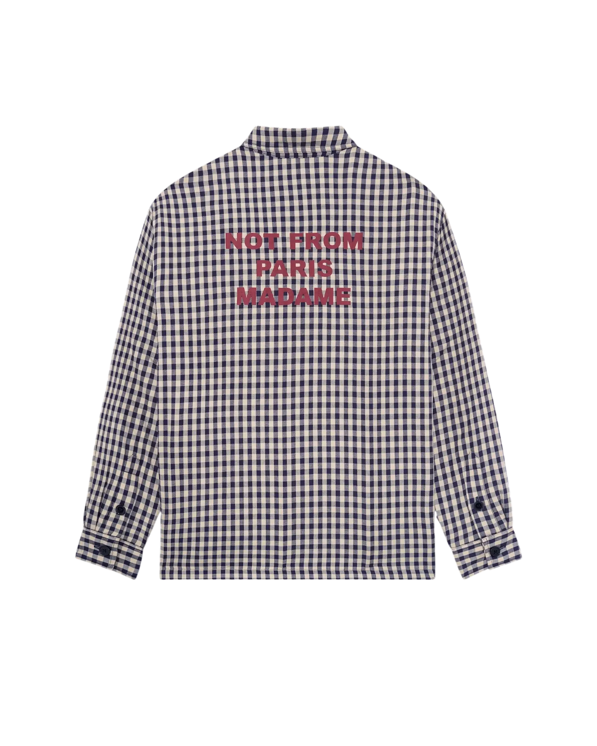 DRÔLE DE MONSIEUR Check Overshirt With Slogan