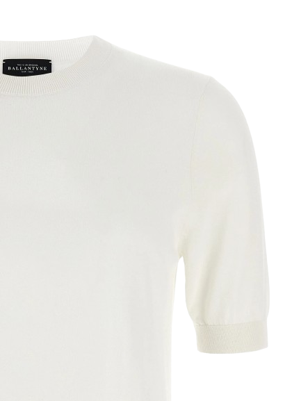 BALLANTYNE Kurzarmpullover aus reiner Baumwolle
