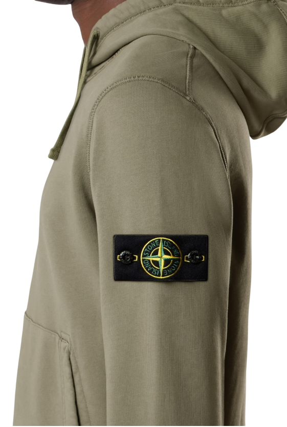 STONE ISLAND Hoodie In Organic Cotton Fleece Garment Dyed