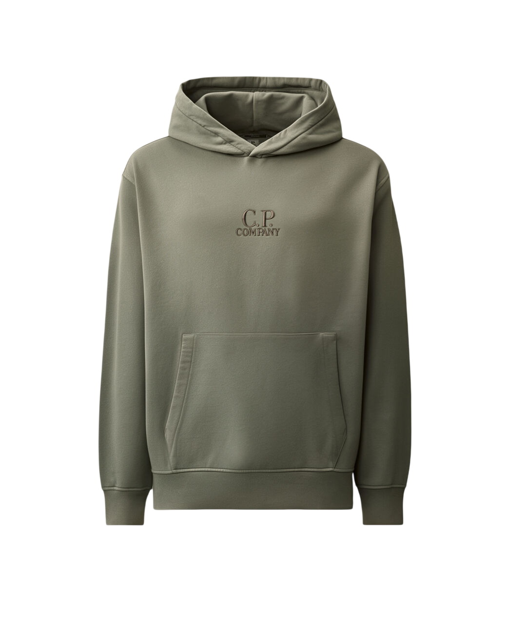 C.P. COMPANY BRUSHED AND EMERIZED DIAGONAL FLEECE HOODED LOGO SWEATSHIRT