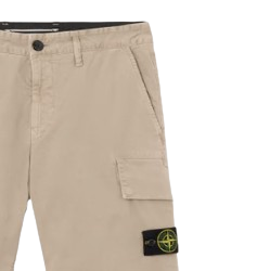 STONE ISLAND Pantaloncini in twill spezzato elasticizzato in cotone biologico