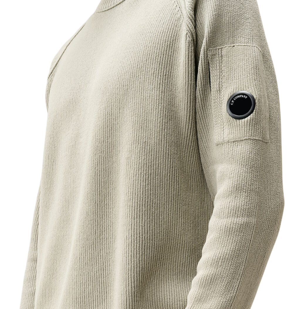 C.P. COMPANY CHENILLE COTTON CREWNECK LENS SWEATER