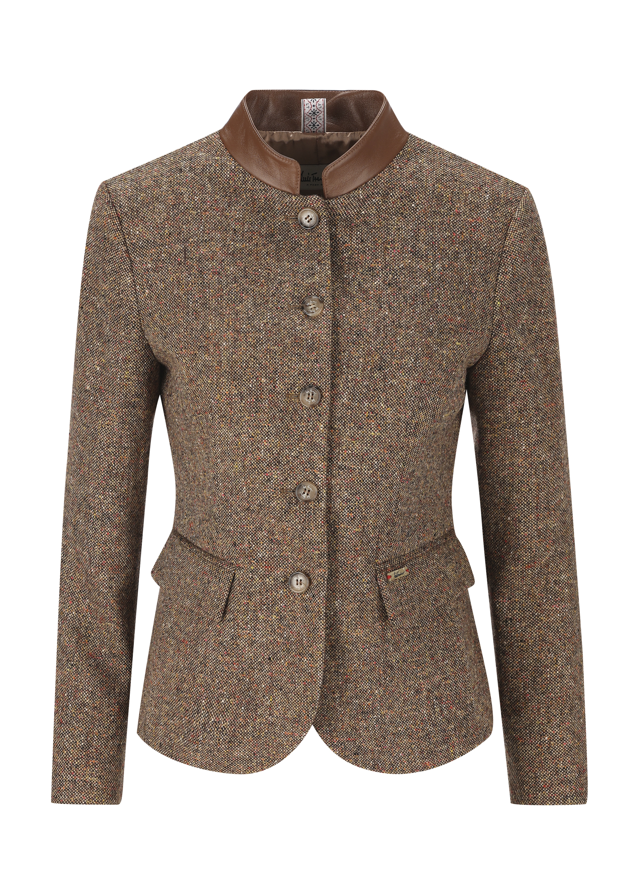 LUIS TRENKER Luranda Jacke aus Tweed-Leder-Mix