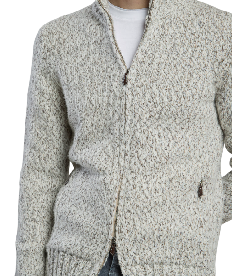 ELEVENTY Full Zip Sweater With Stand Collar