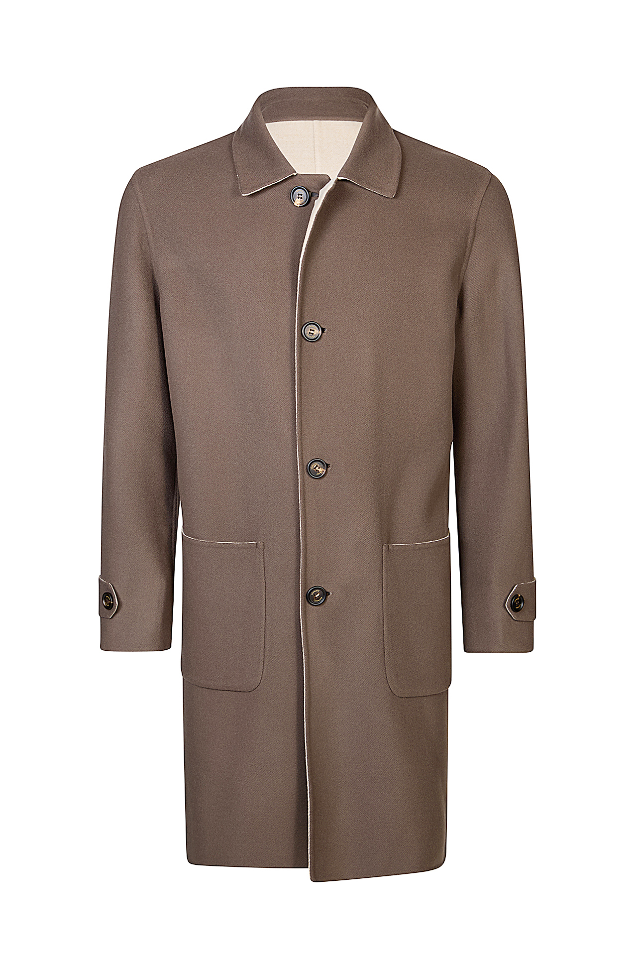 ELEVENTY Cappotto lungo monopetto reversibile in lana