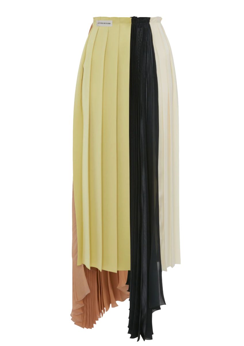 VICTORIA BECKHAM PLEATED ASYMMETRIC SKIRT