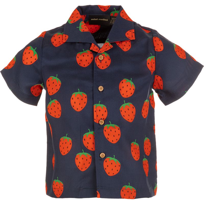 MINIRODINI strawberries wowen shirt