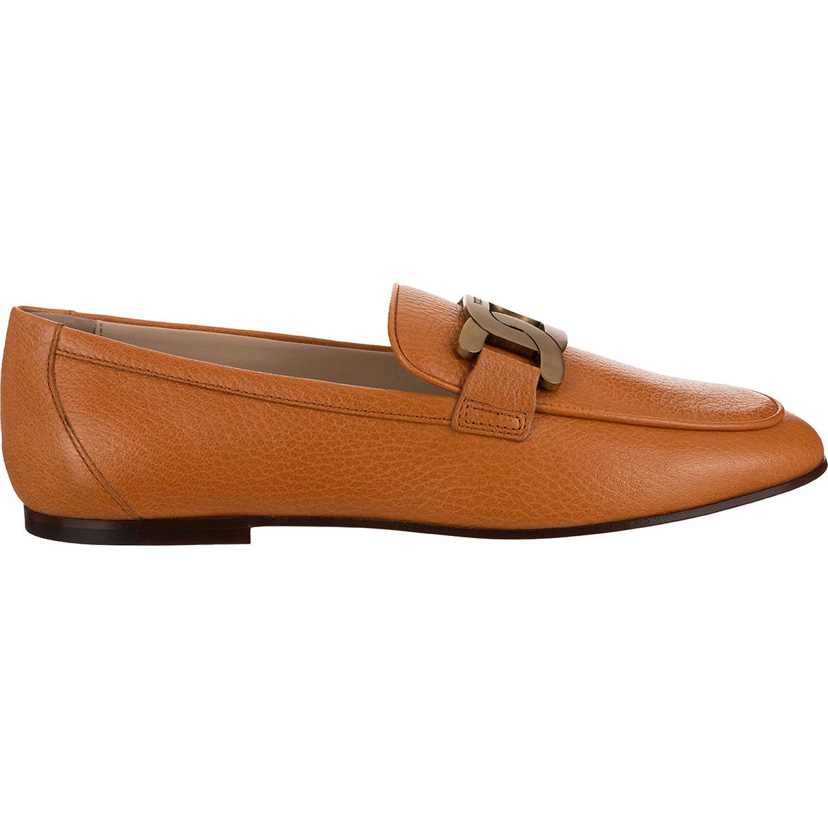 TOD'S LEATHER CHAIN MOCASSINS