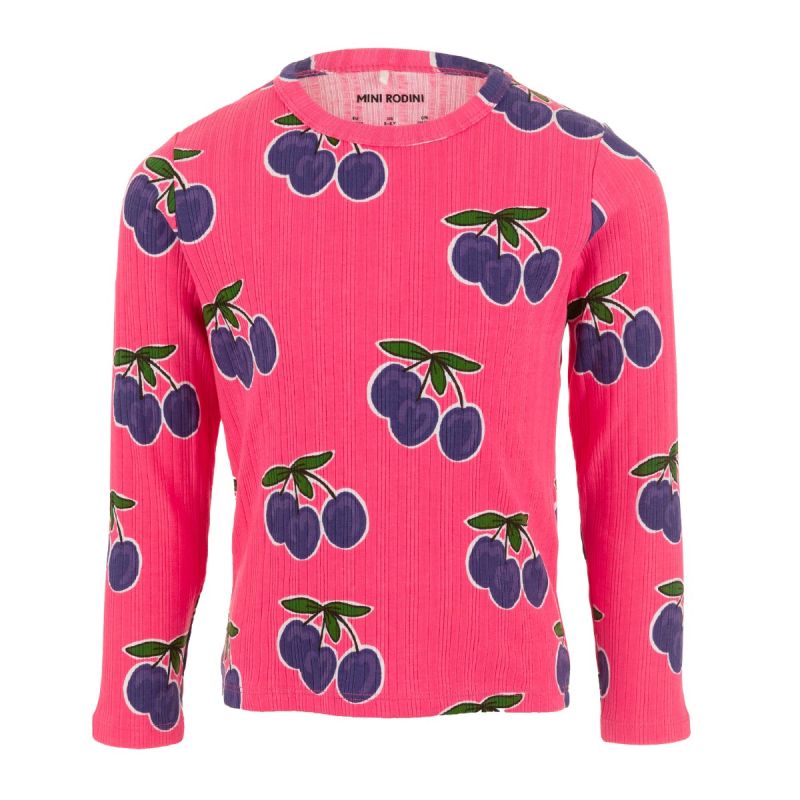 MINIRODINI plum aop tee pink