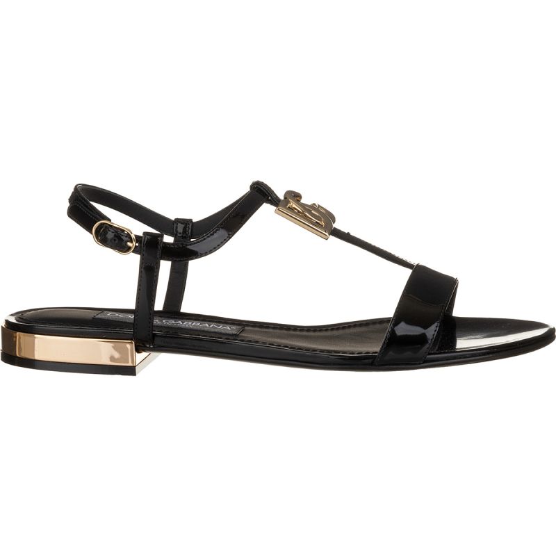 DOLCE & GABBANA GLOSSY CALF SANDAL