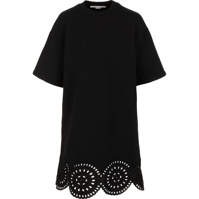 STELLA MCCARTNEY BRODERIE ANGLAISE JERSEY DRESS