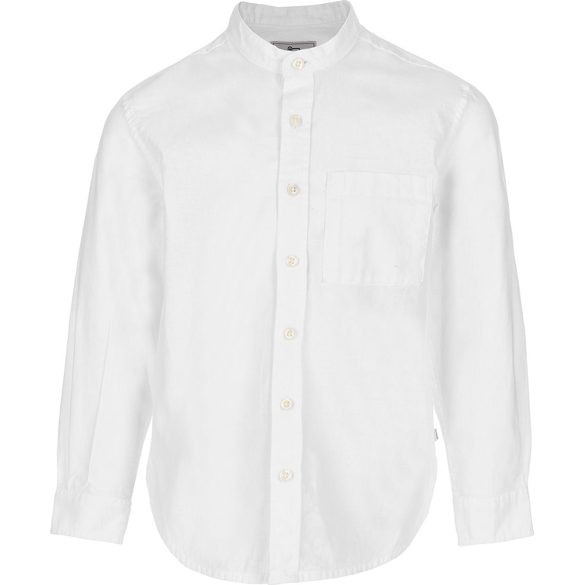 WOOLRICH Cotton linen band collar shirt
