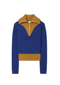 TORY BURCH DOUBLE LAYERED ZIP PULLOVER