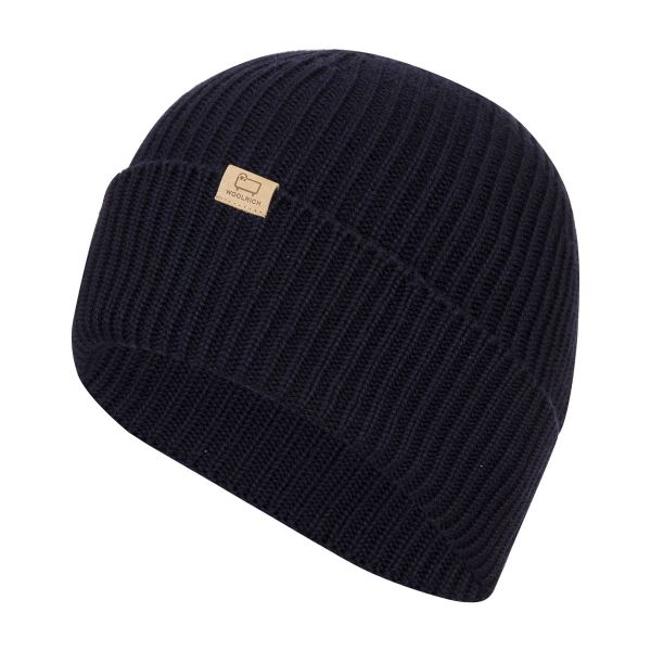 WOOLRICH Merino Wool Ribbed Beanie