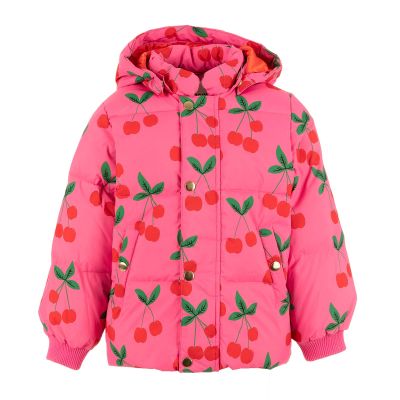 MINIRODINI Cherries aop puffer jacket